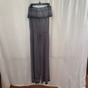 black,white,and red jumpsuit